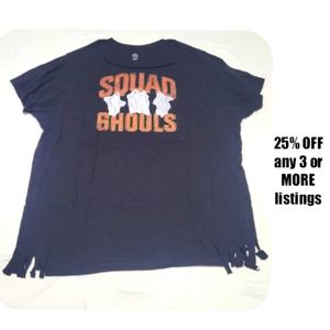 Squad Ghouls Halloween Graphic Print T-shirt Size 2XL Short Sleeve Distressed